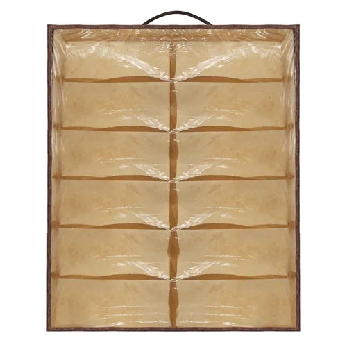12 Cells Under Bed Shoes Organizer Shoes Container Box Holder with Front Zipper Clear Cover Breathable Foldable Closet Shoes Bag