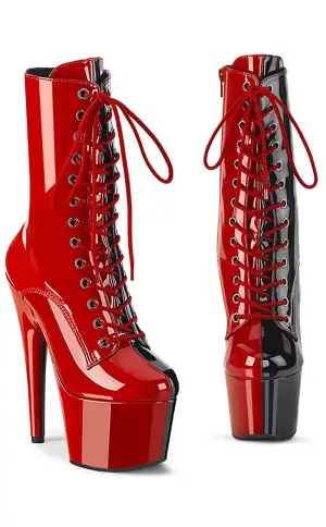ADORE-1040TT Red & Black Patent Boots