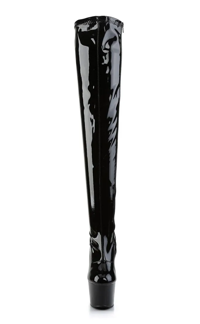 ADORE-3000 Black Patent Thigh Boots
