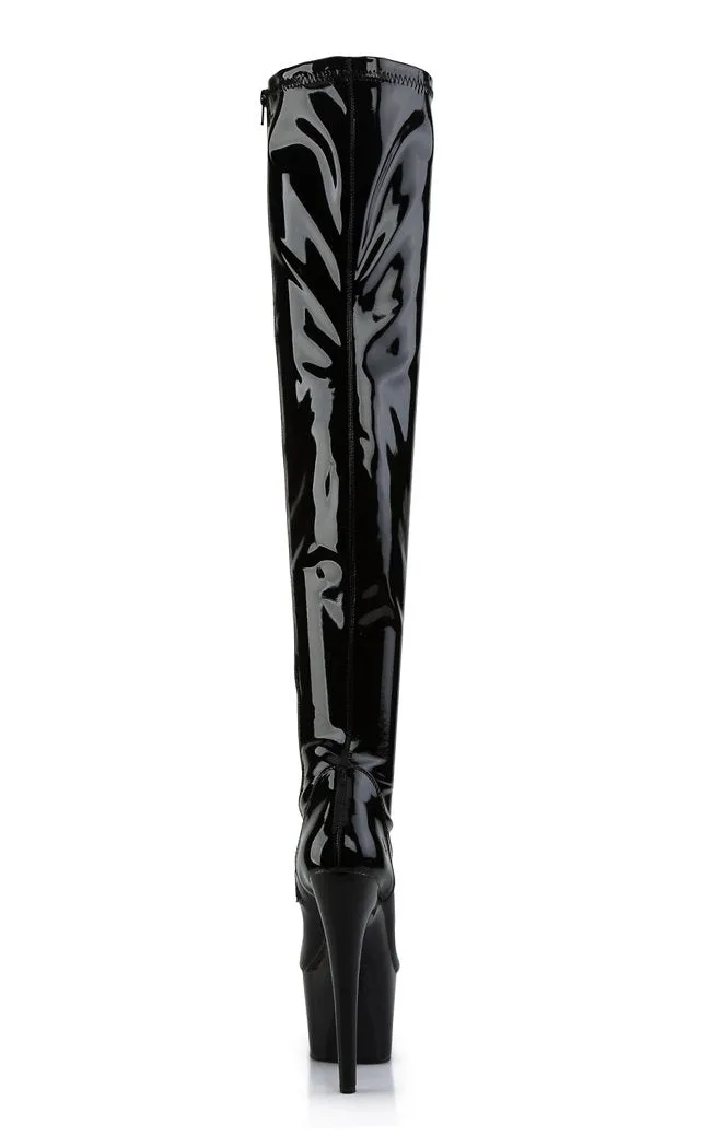 ADORE-3000 Black Patent Thigh Boots