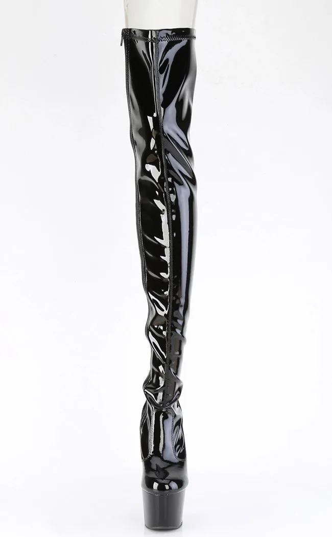 ADORE-3850 Black Patent Thigh High Boots