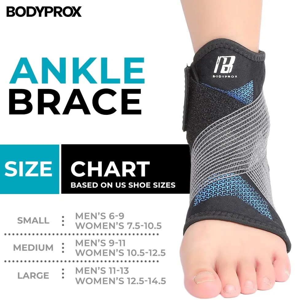 Ankle Brace for Women and Man, Ankle Support with Adjustable Compression Strap for Sprained Ankle, Injury Recovery and More! (Medium) Medium