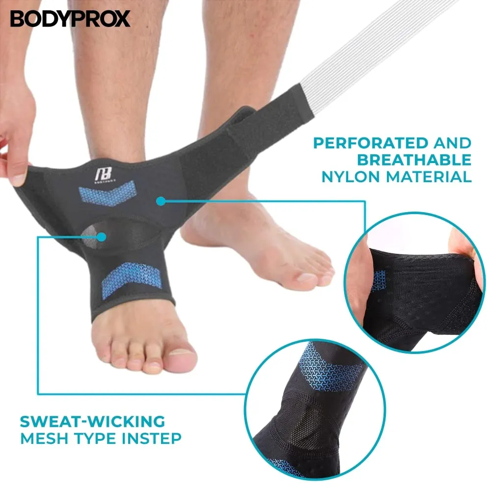 Ankle Brace for Women and Man, Ankle Support with Adjustable Compression Strap for Sprained Ankle, Injury Recovery and More! (Medium) Medium