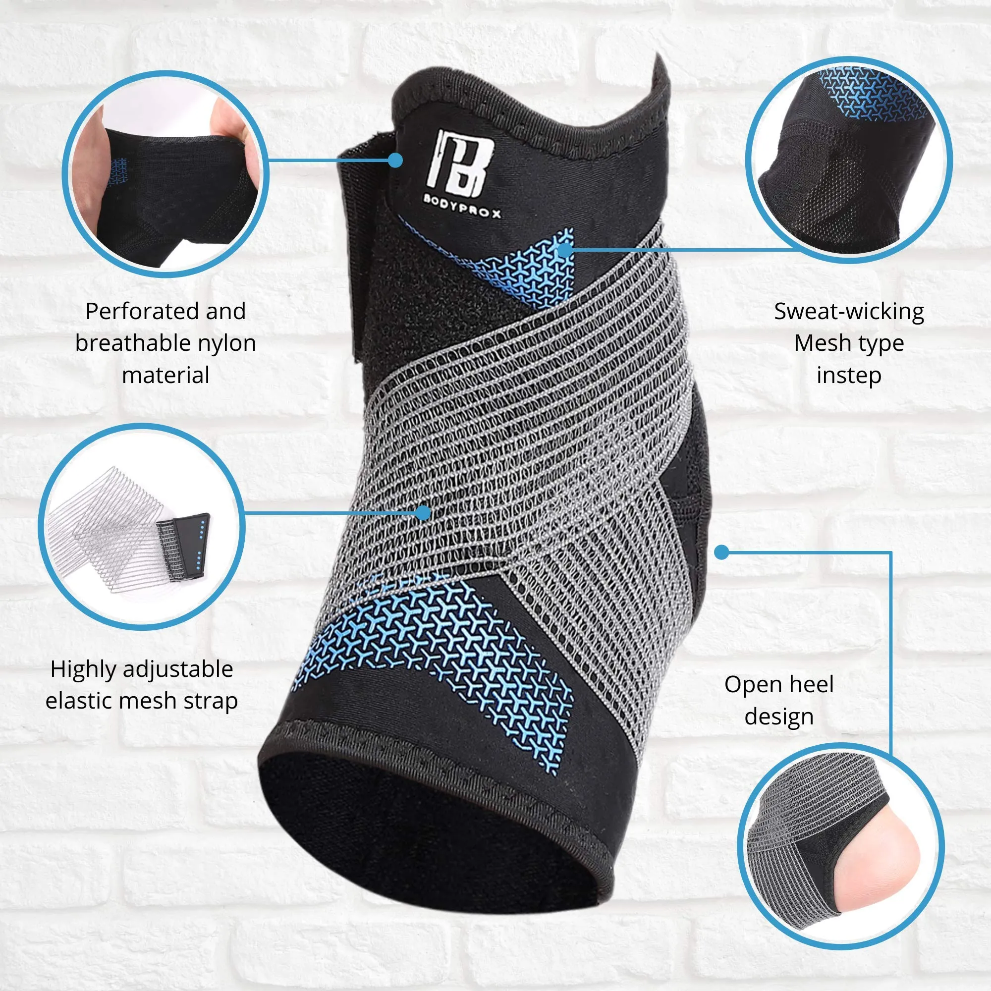 Ankle Brace for Women and Man, Ankle Support with Adjustable Compression Strap for Sprained Ankle, Injury Recovery and More! (Medium) Medium