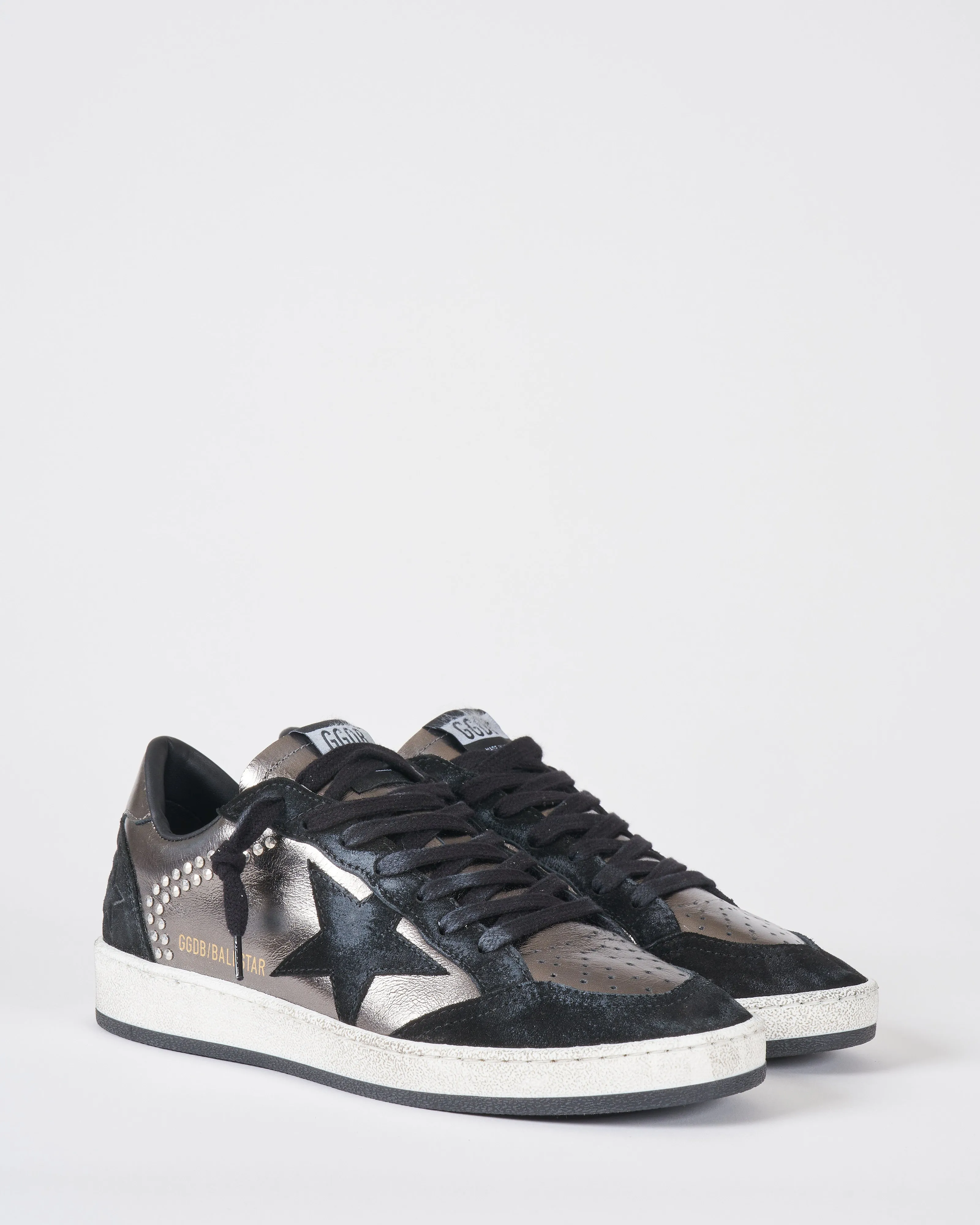 ball star laminated upper studs heel suede spur