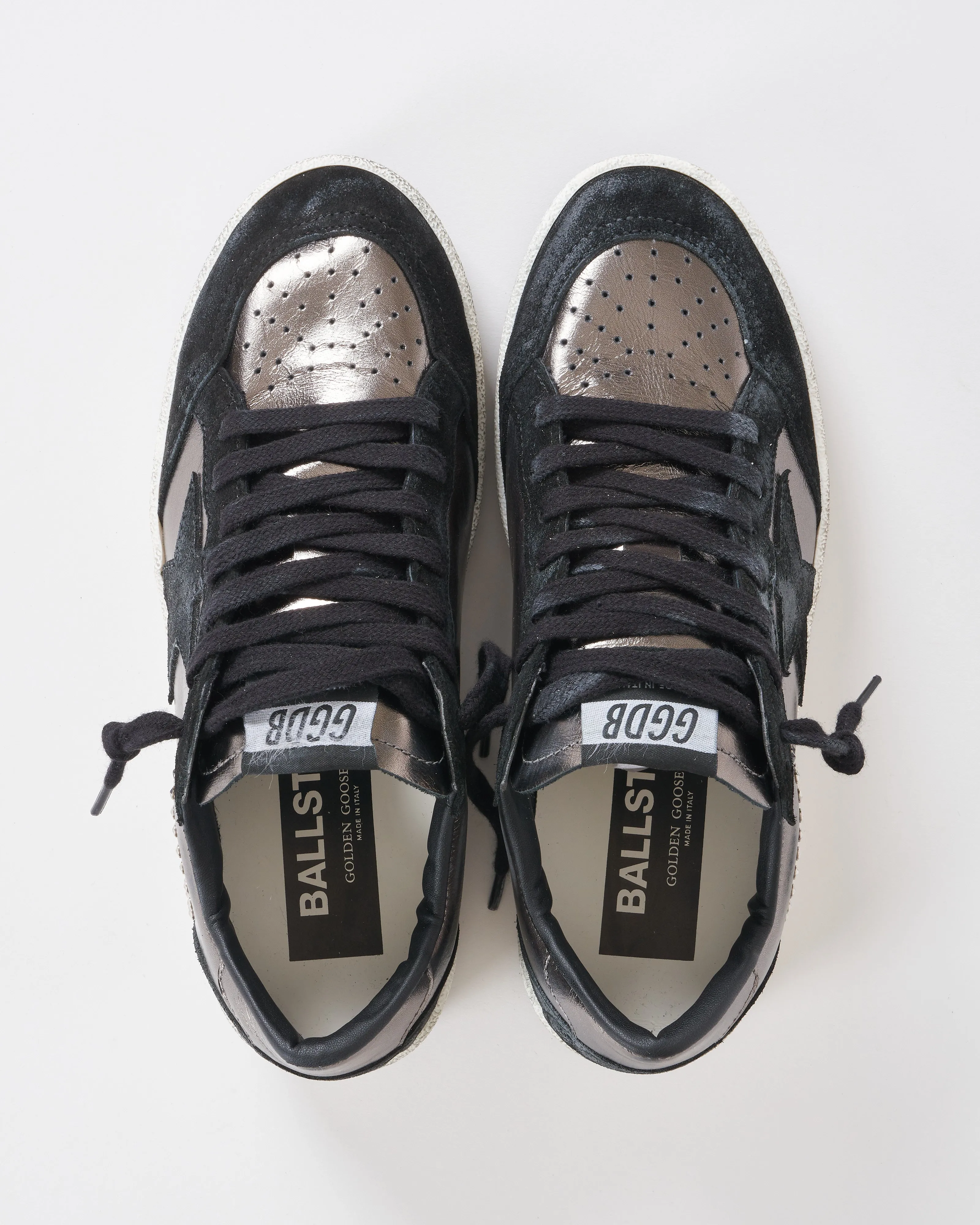ball star laminated upper studs heel suede spur