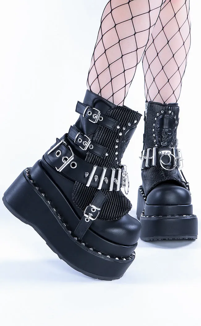 BEAR-150 Black Vegan Platform Boots (Au Stock)