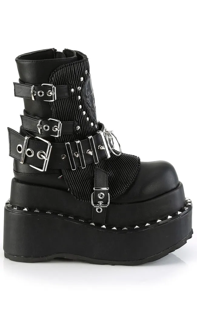 BEAR-150 Black Vegan Platform Boots (Au Stock)