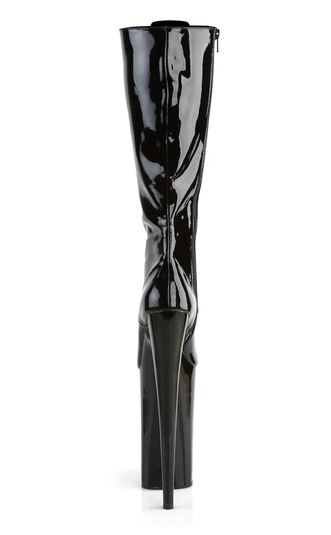 BEYOND-2020 Black Patent Knee High Boots