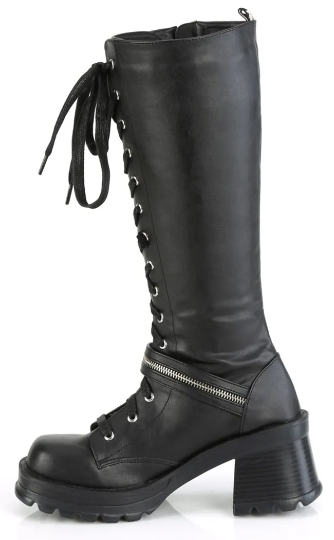 BRATTY-206 Black Knee High Boots