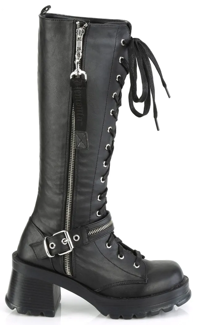 BRATTY-206 Black Knee High Boots