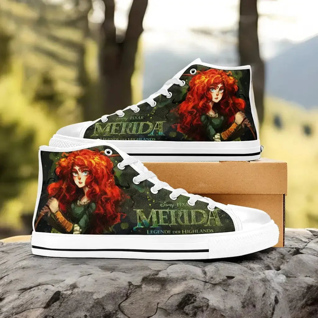 Brave Princess Merida Shoes High Top Sneakers for Kids and Adults