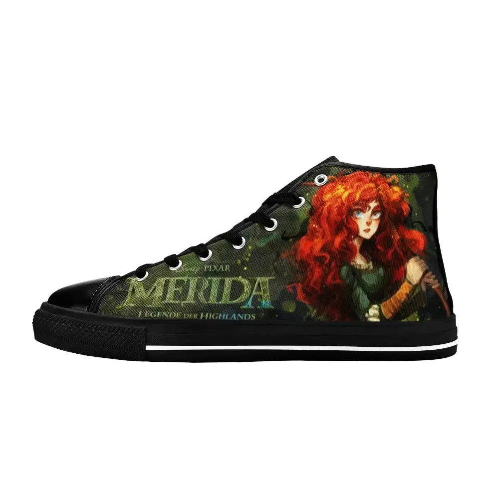Brave Princess Merida Shoes High Top Sneakers for Kids and Adults