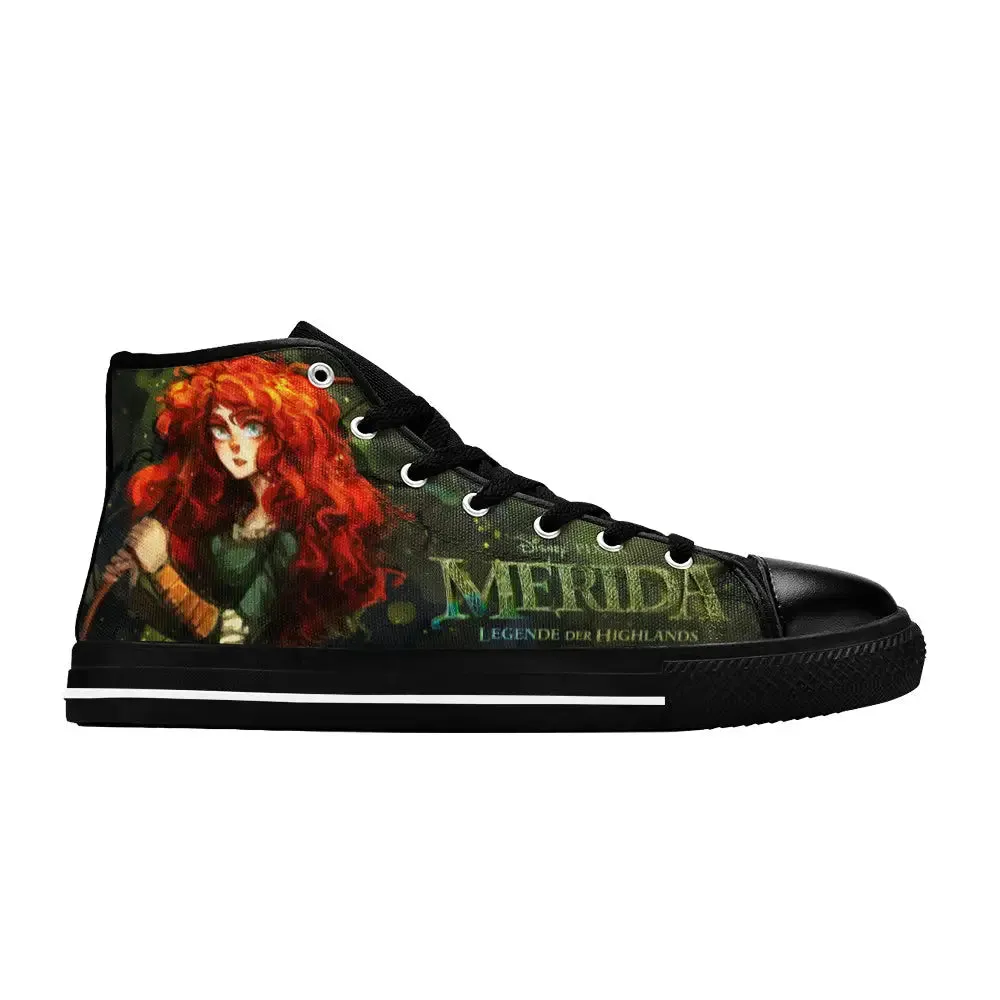 Brave Princess Merida Shoes High Top Sneakers for Kids and Adults