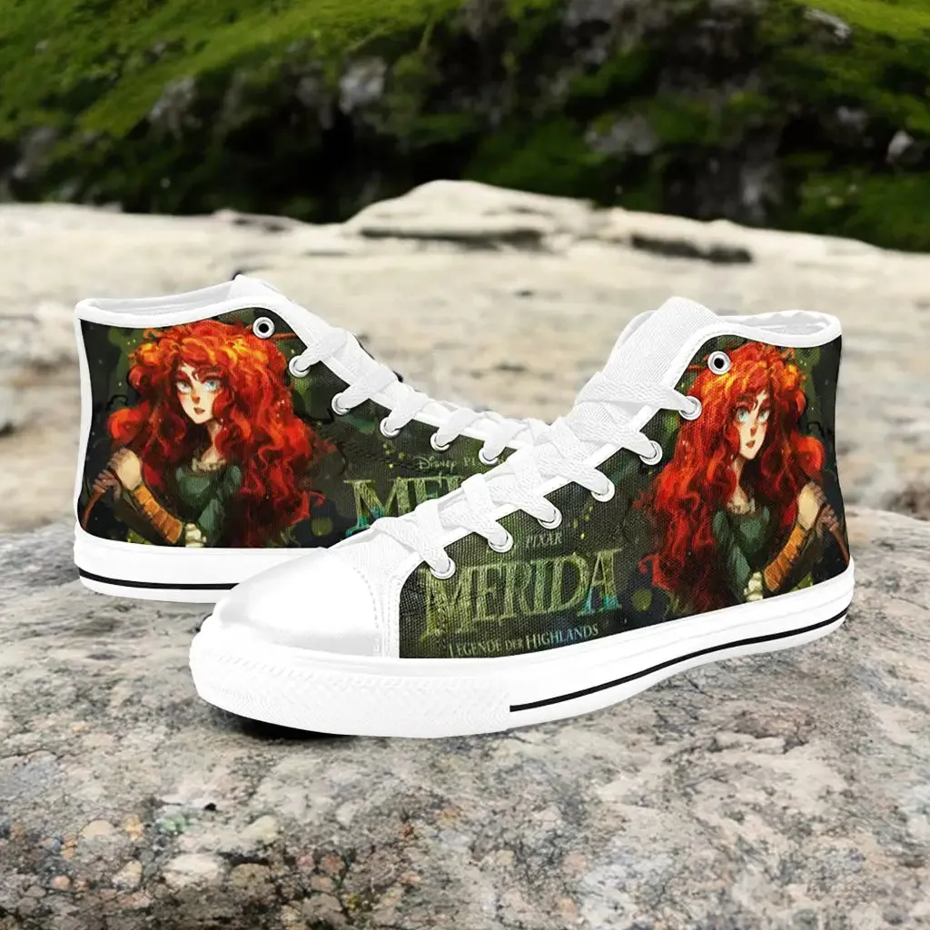 Brave Princess Merida Shoes High Top Sneakers for Kids and Adults
