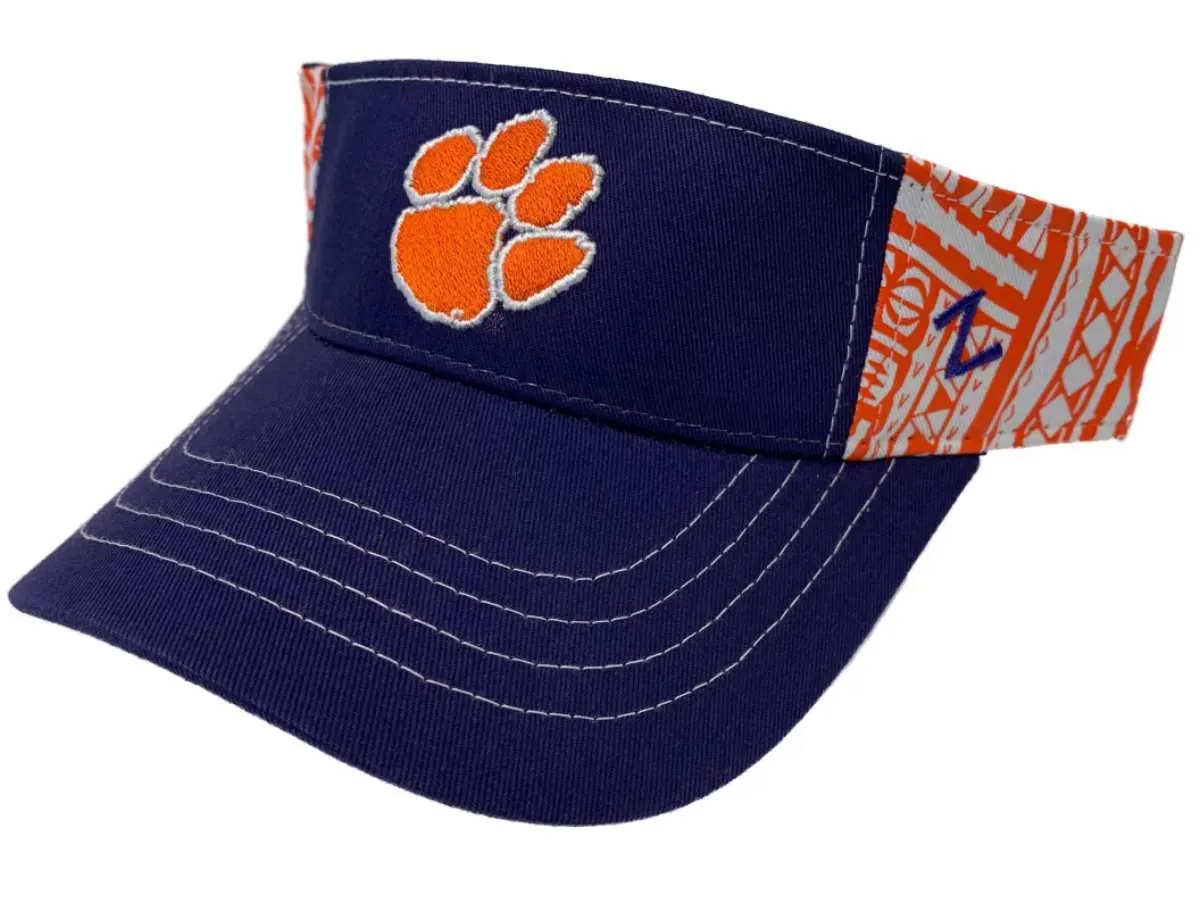 Clemson Tigers Zephyr Purple TOA Collection Adjustable Strap Golf Visor Hat Cap