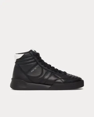 Club 02 Leather Black Mid Top Sneakers