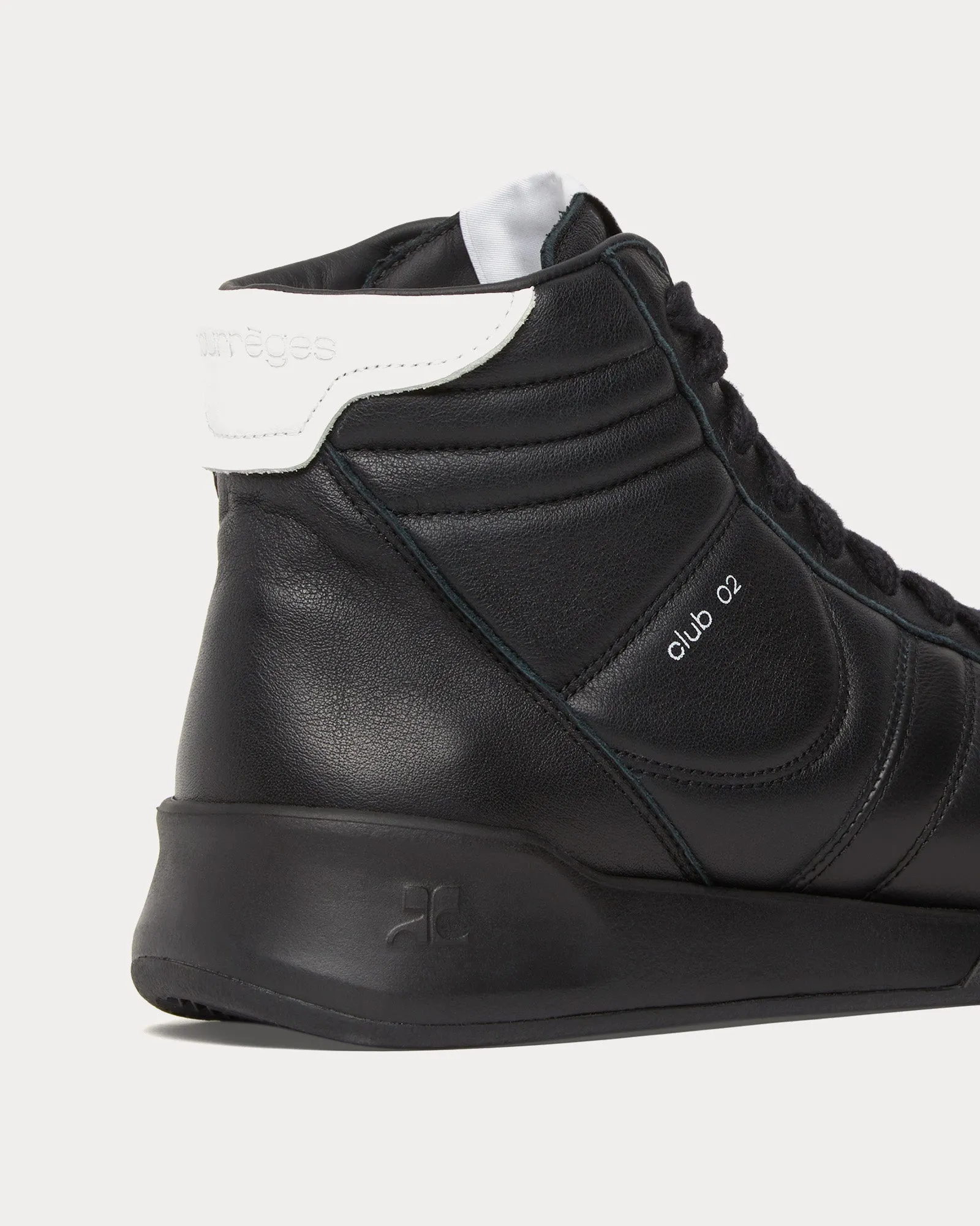 Club 02 Leather Black Mid Top Sneakers