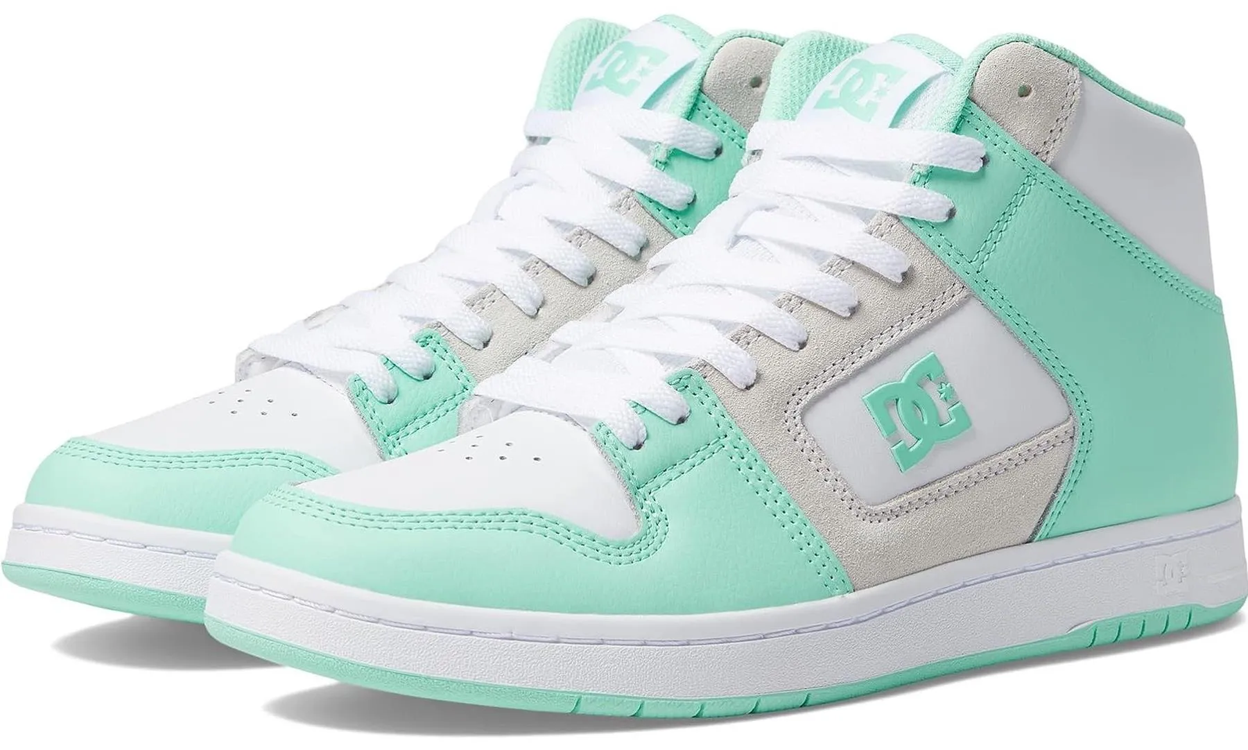 DC Manteca 4 Hi White Mint Womens Leather Skate Trainers