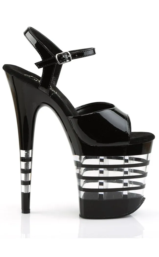 FLAMINGO-809LN Black Patent Platform Heels