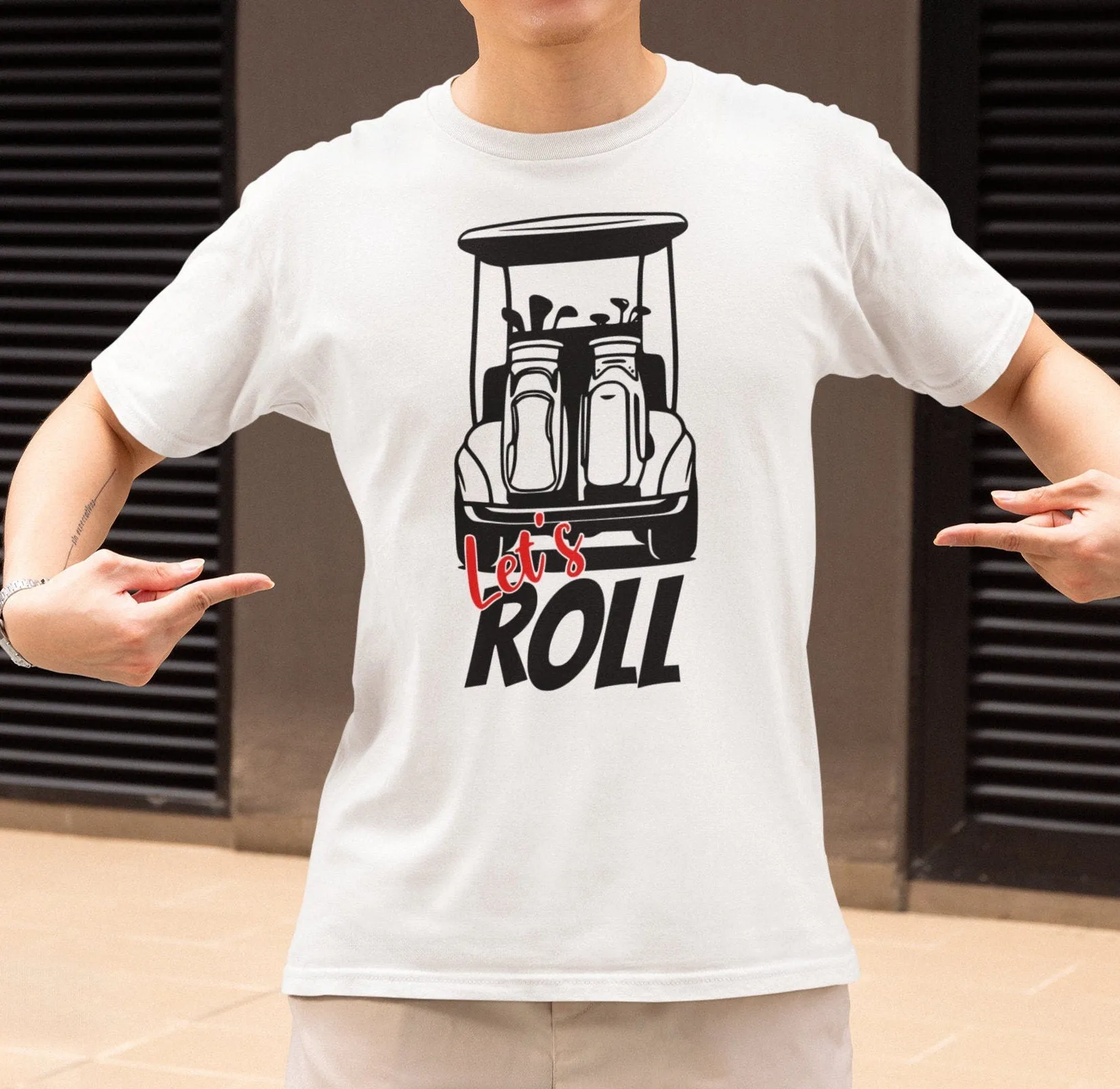 Funny Golf Cart Let's Roll Graphic T-Shirt, Golf Lover Gift, Golf Enthusiast Tee, Unique Golfing Apparel, Stylish Golf Print Sweatshirt