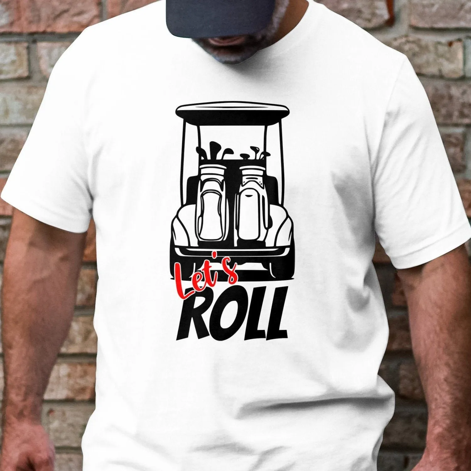 Funny Golf Cart Let's Roll Graphic T-Shirt, Golf Lover Gift, Golf Enthusiast Tee, Unique Golfing Apparel, Stylish Golf Print Sweatshirt