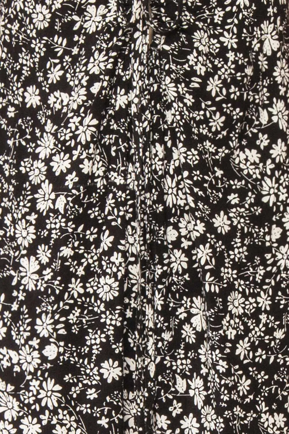 Hecate | Black Jumpsuit w/ White Floral Motif