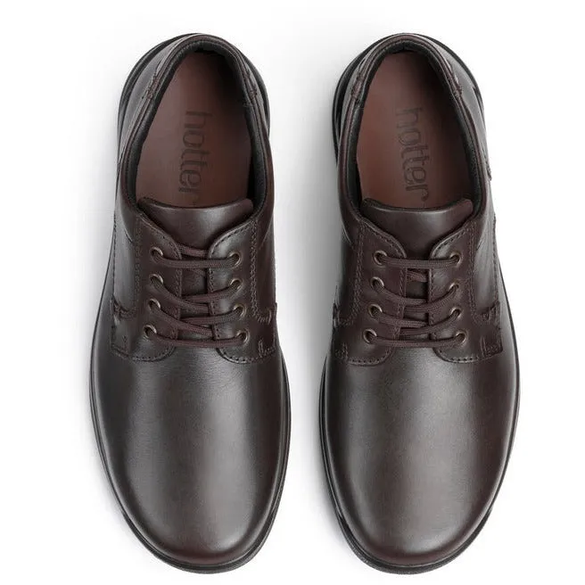 Hotter Burton Brown Leather Wide ( Dual ) Fit Lace Up Shoe