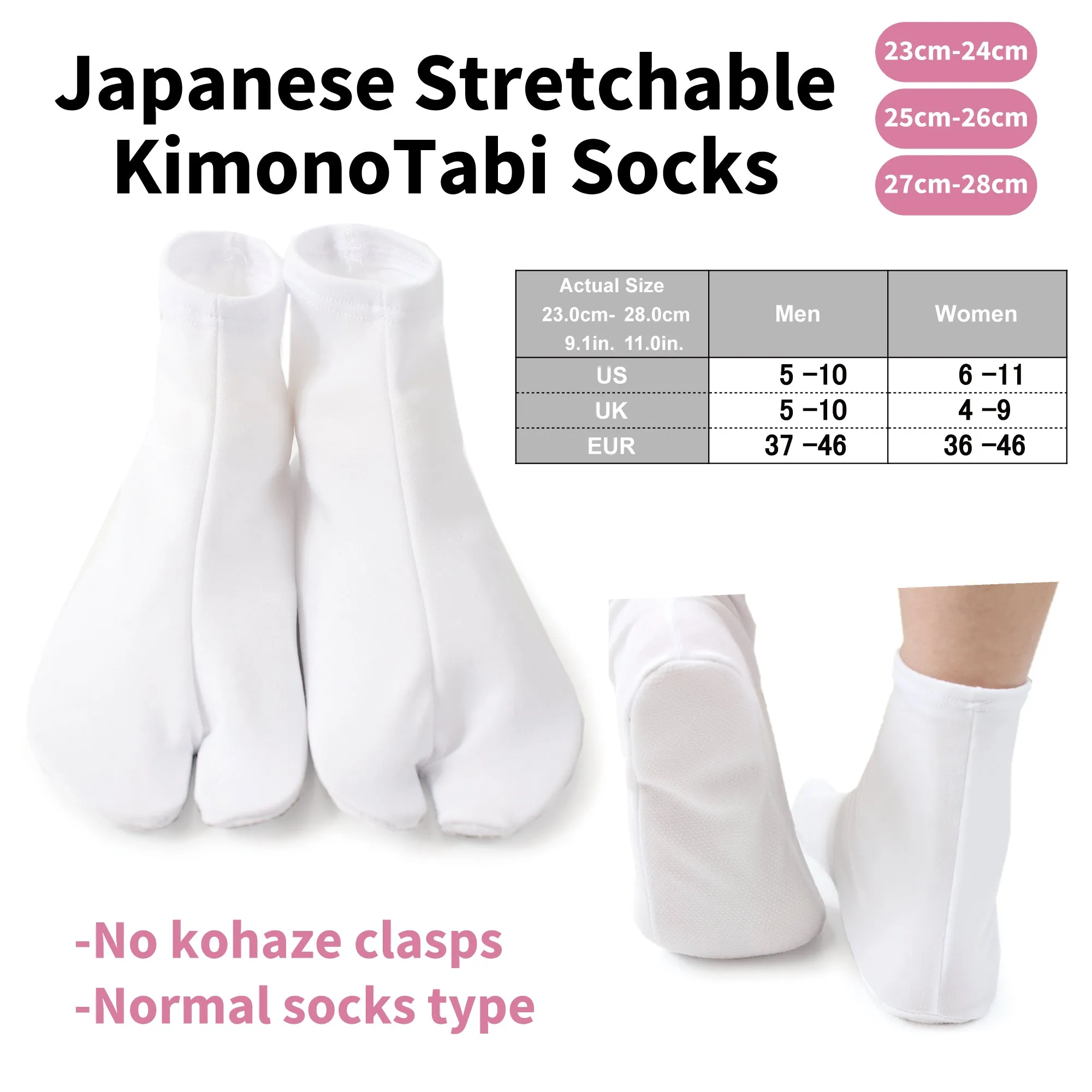 Japanese stretchable kimono tabi socks - Normal socks type 23.0cm-28.0cm