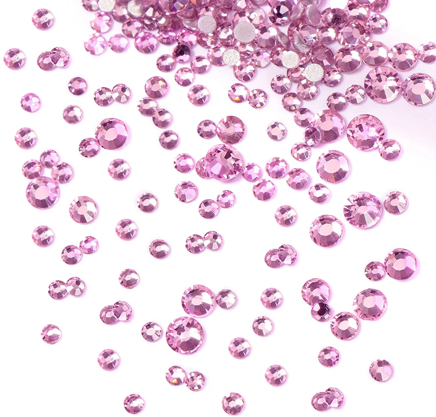 Jollin 3456pcs Flatback Rhinestones Glass Charms Diamantes Gems Stones for Nail Art 6 Size ss4~ss12 Crystal AB
