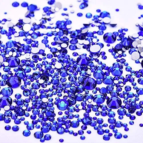 Jollin 3456pcs Flatback Rhinestones Glass Charms Diamantes Gems Stones for Nail Art 6 Size ss4~ss12 Crystal AB