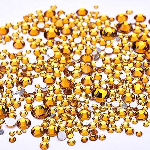 Jollin 3456pcs Flatback Rhinestones Glass Charms Diamantes Gems Stones for Nail Art 6 Size ss4~ss12 Crystal AB