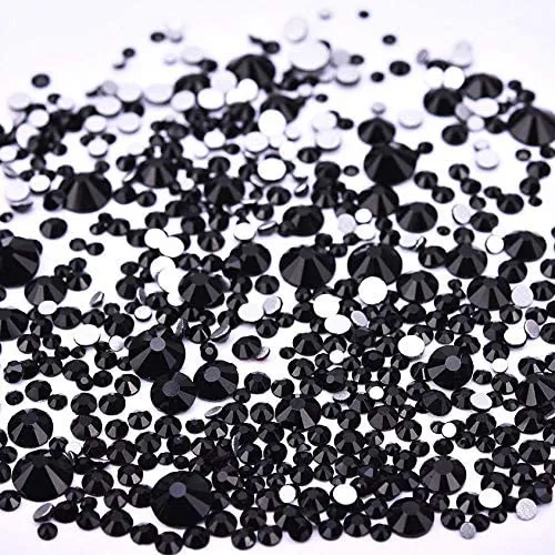 Jollin 3456pcs Flatback Rhinestones Glass Charms Diamantes Gems Stones for Nail Art 6 Size ss4~ss12 Crystal AB