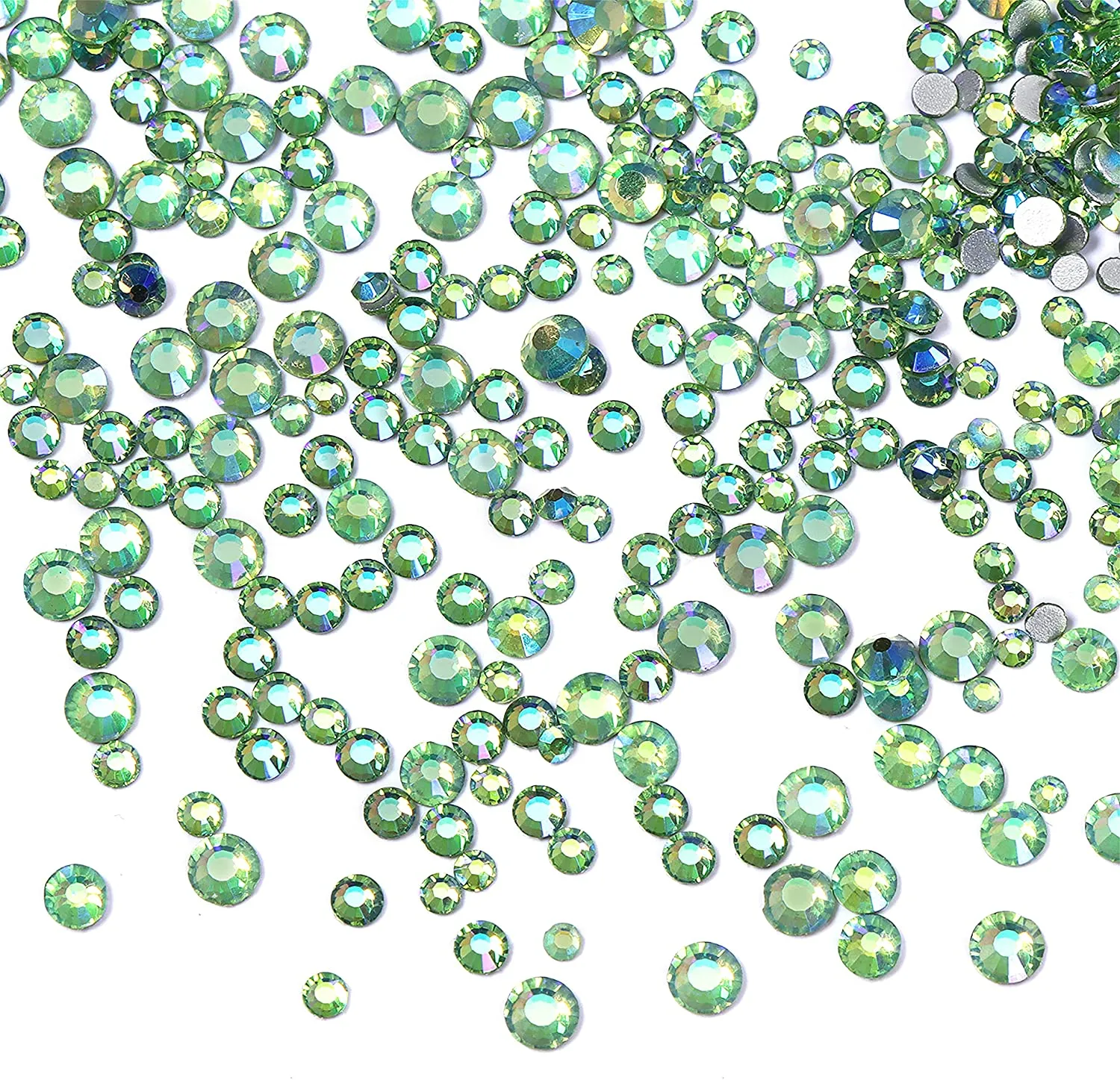 Jollin 3456pcs Flatback Rhinestones Glass Charms Diamantes Gems Stones for Nail Art 6 Size ss4~ss12 Crystal AB