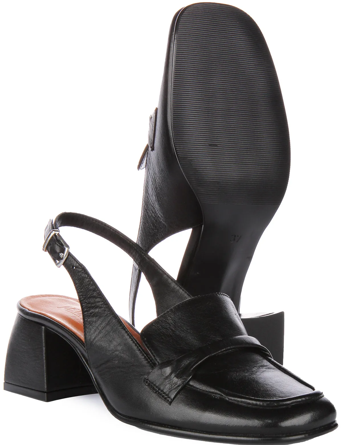 Justinreess England Elliana Open Back Shoes In Black For Women