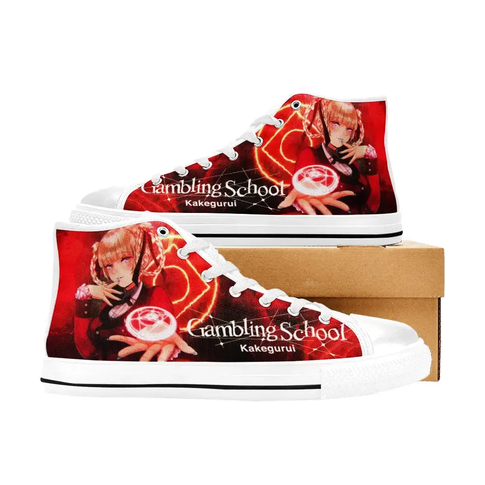 Kakegurui Compulsive Gambler Kirari Momobami Shoes High Top Sneakers for Kids and Adults