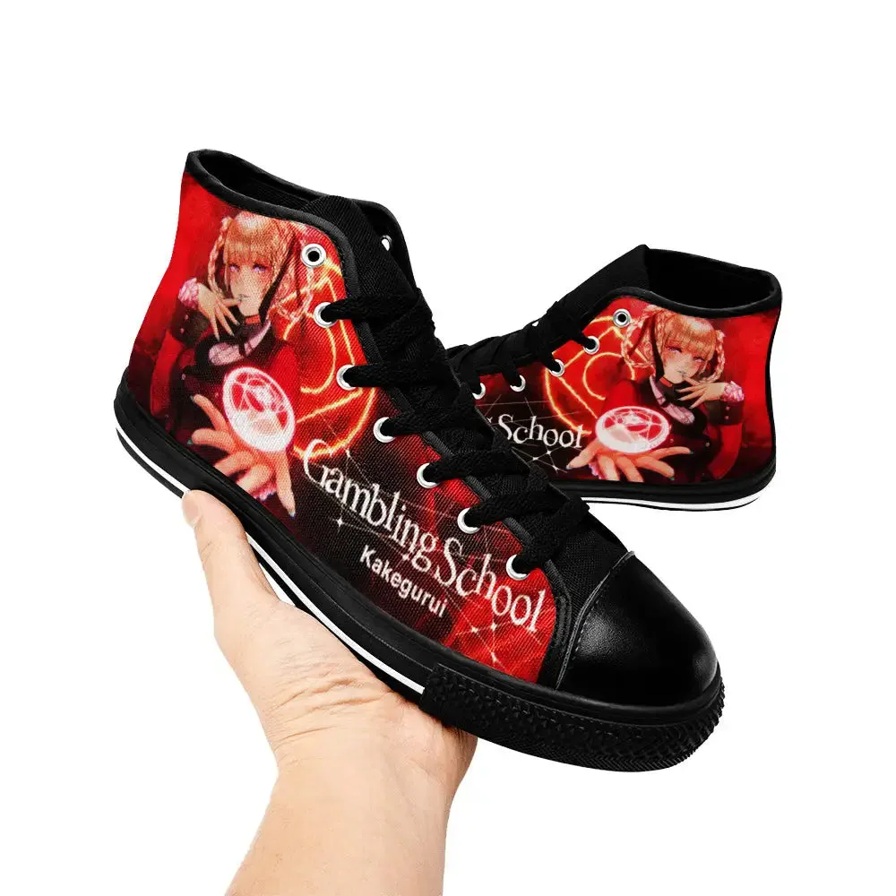 Kakegurui Compulsive Gambler Kirari Momobami Shoes High Top Sneakers for Kids and Adults