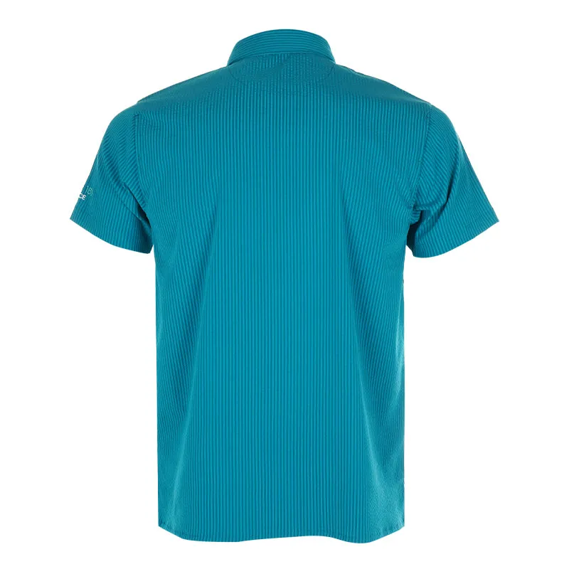 LE COQ SPORTIF GOLF Seersucker Men's Polo (Green)