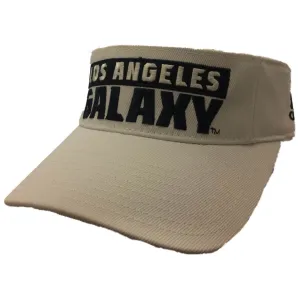 Los Angeles Galaxy Adidas White Adjustable Strapback Golf Visor Hat Cap