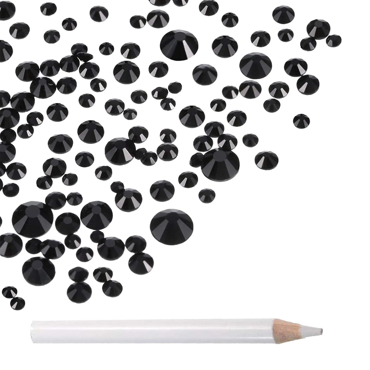 LPBeads 3456 Pieces 6 Sizes Metallic Gold Flat Back Round Crystal Rhinestones for Crafts Nails Art Face Makeup Clothes DIY with Pick Up Tweezers and Picking Pen