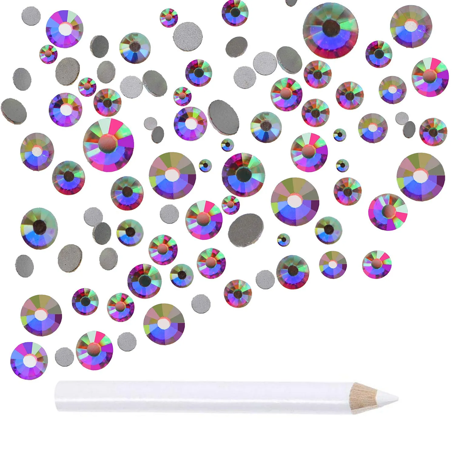 LPBeads 3456 Pieces 6 Sizes Metallic Gold Flat Back Round Crystal Rhinestones for Crafts Nails Art Face Makeup Clothes DIY with Pick Up Tweezers and Picking Pen
