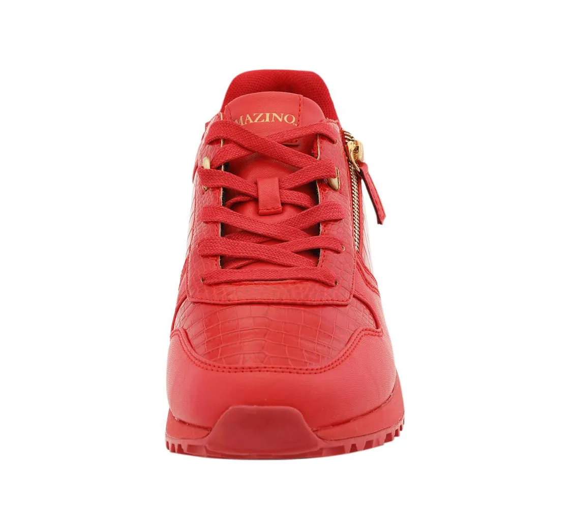 Mazino Selenite Zipper Jogger Red & Croc Sneakers - Men