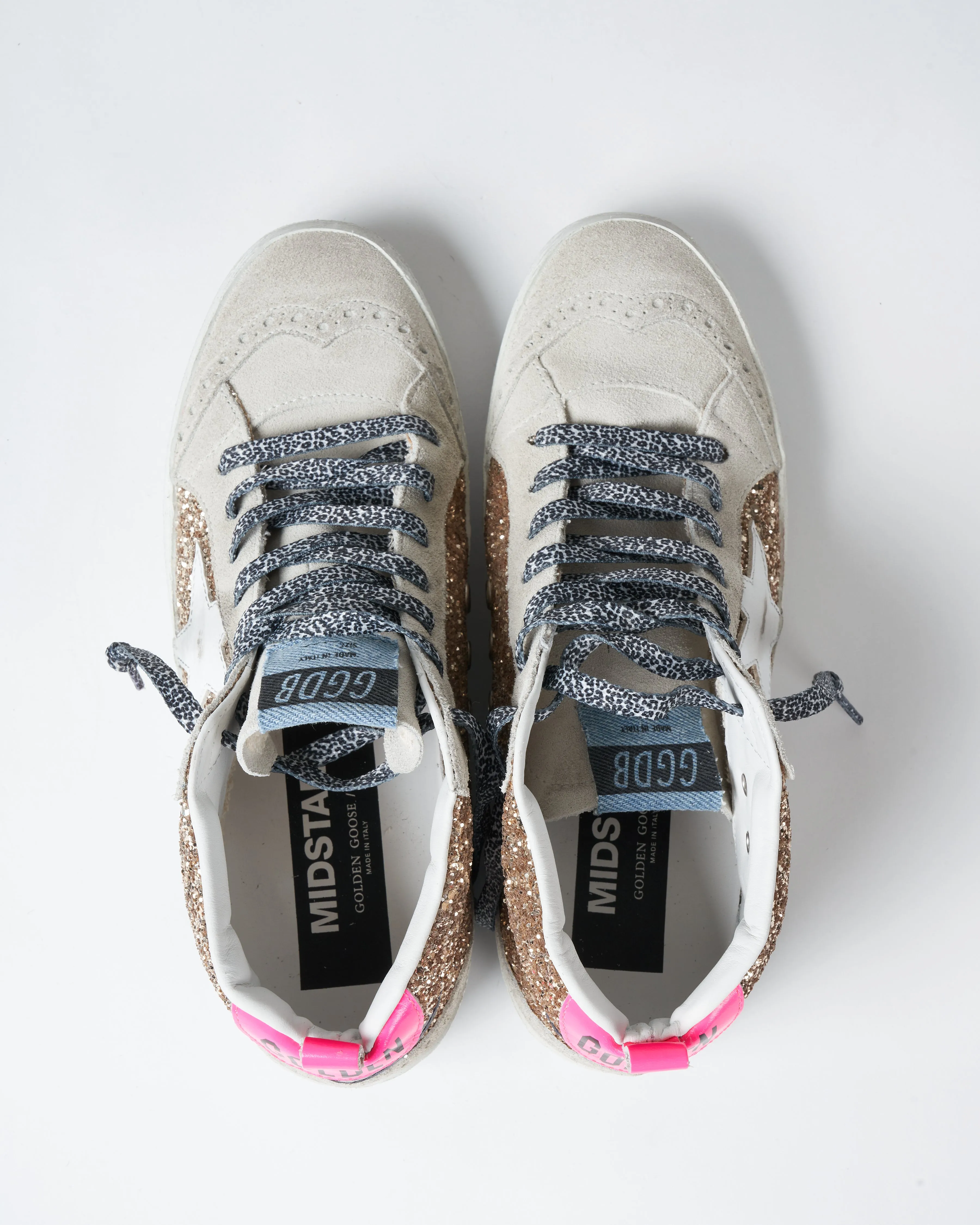 mid star glitter sneaker - light gold/ice/white/black blue