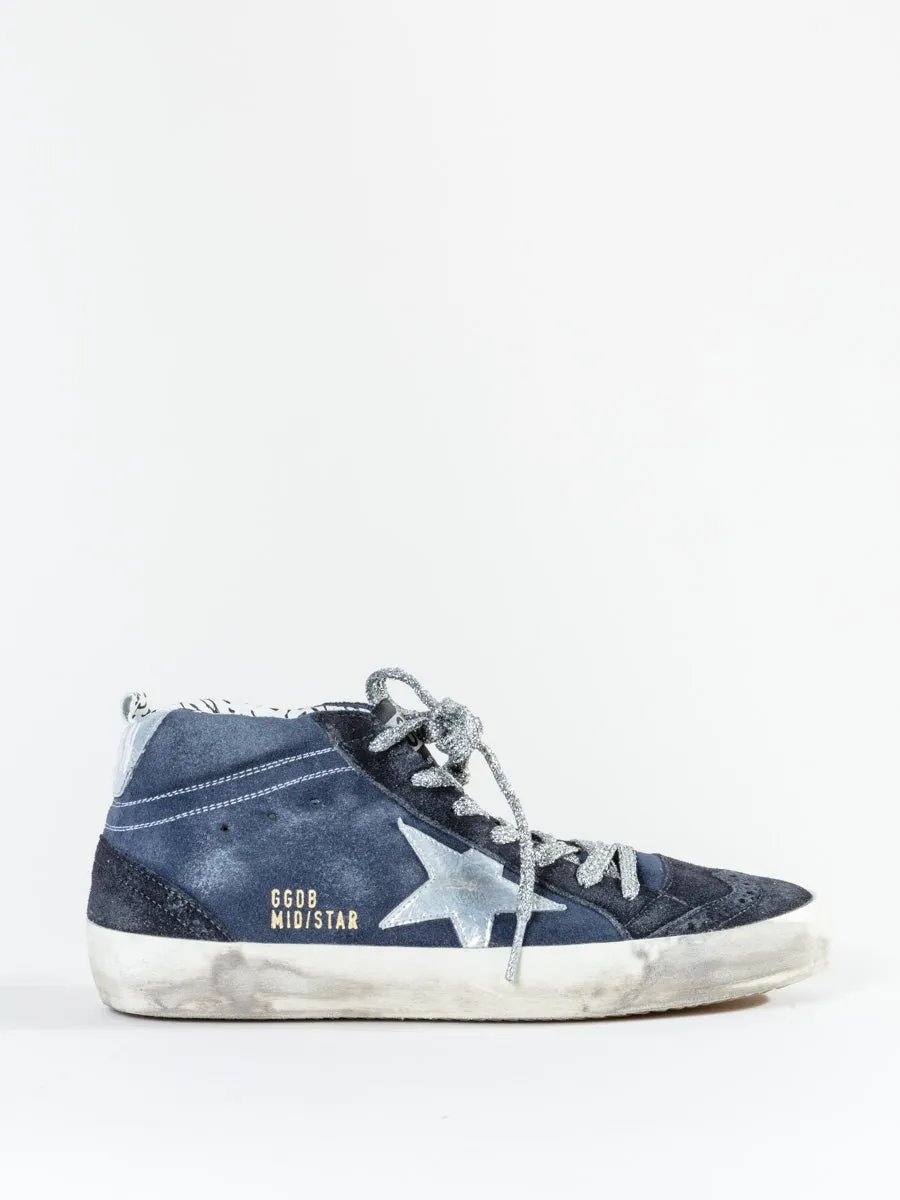 midstar sneaker - indigo suede/silver