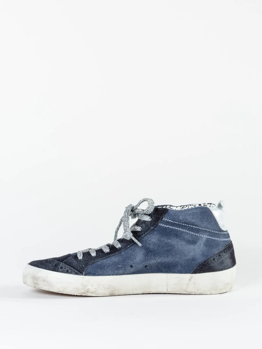 midstar sneaker - indigo suede/silver