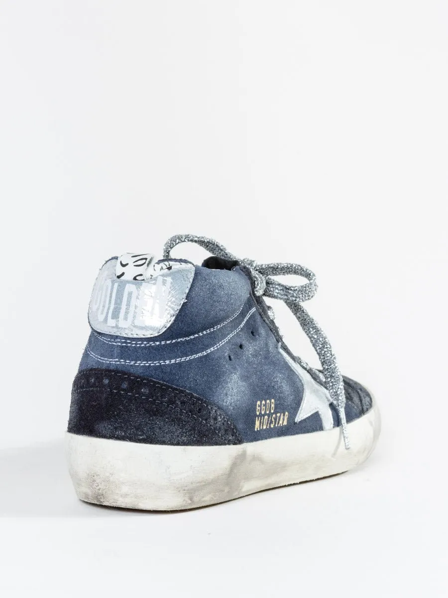 midstar sneaker - indigo suede/silver