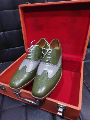 New Men's Handmade Formal Shoe  Leather Lace Up Stylish Wing Tip Dress & Formal Wear Shoes