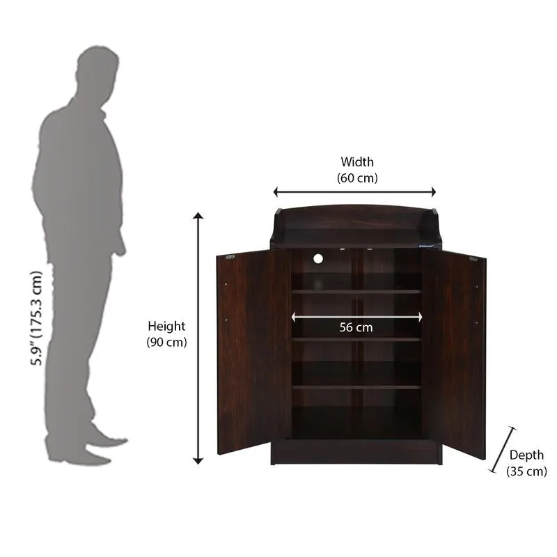 Nilkamal Alpine Shoe Cabinet (Walnut)