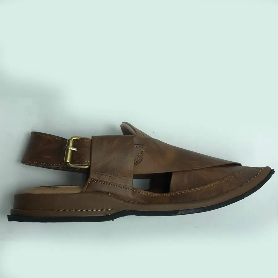 Peshawari Men's Printed Leather Chappal