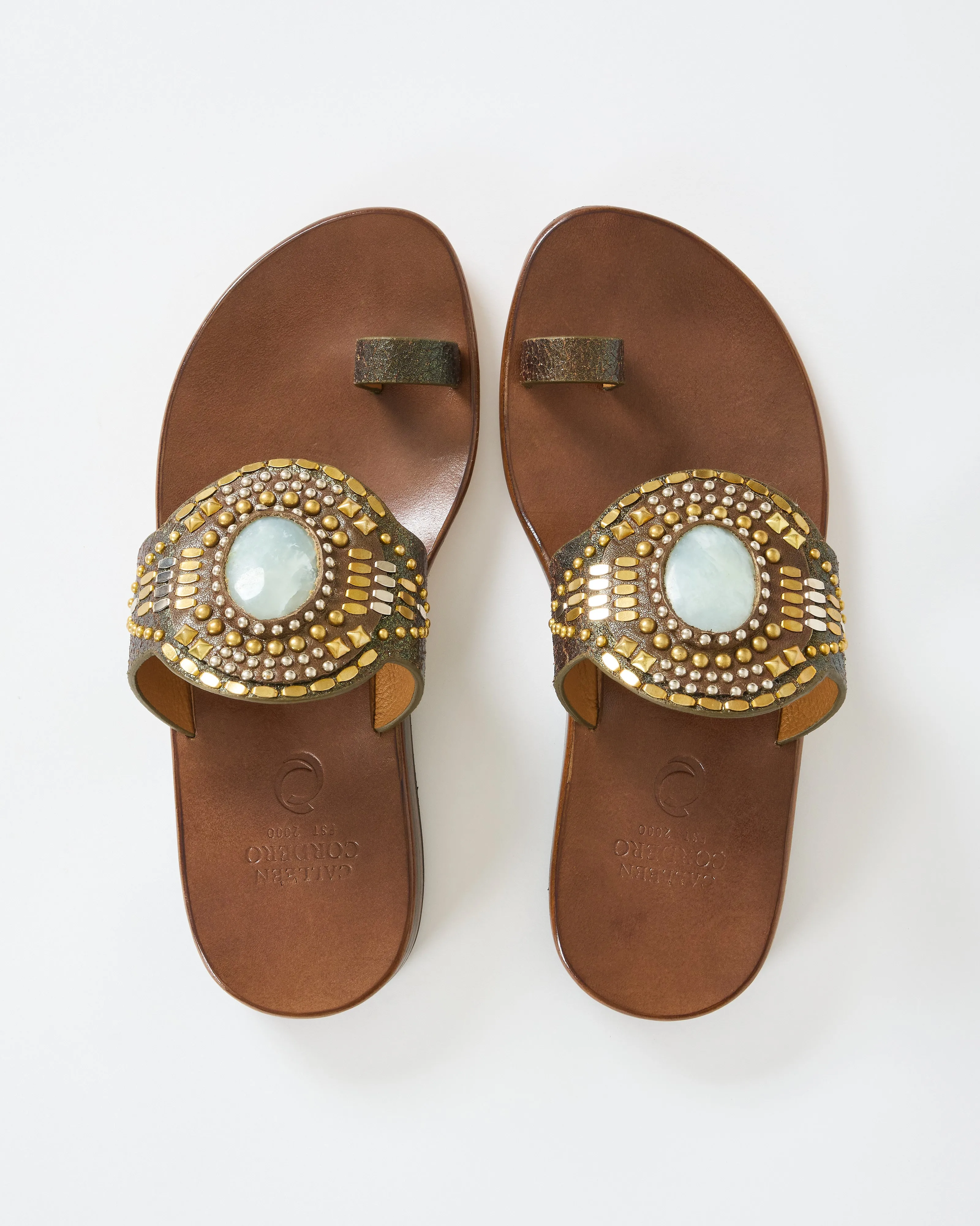 rocal semi-precious jade stone sandal